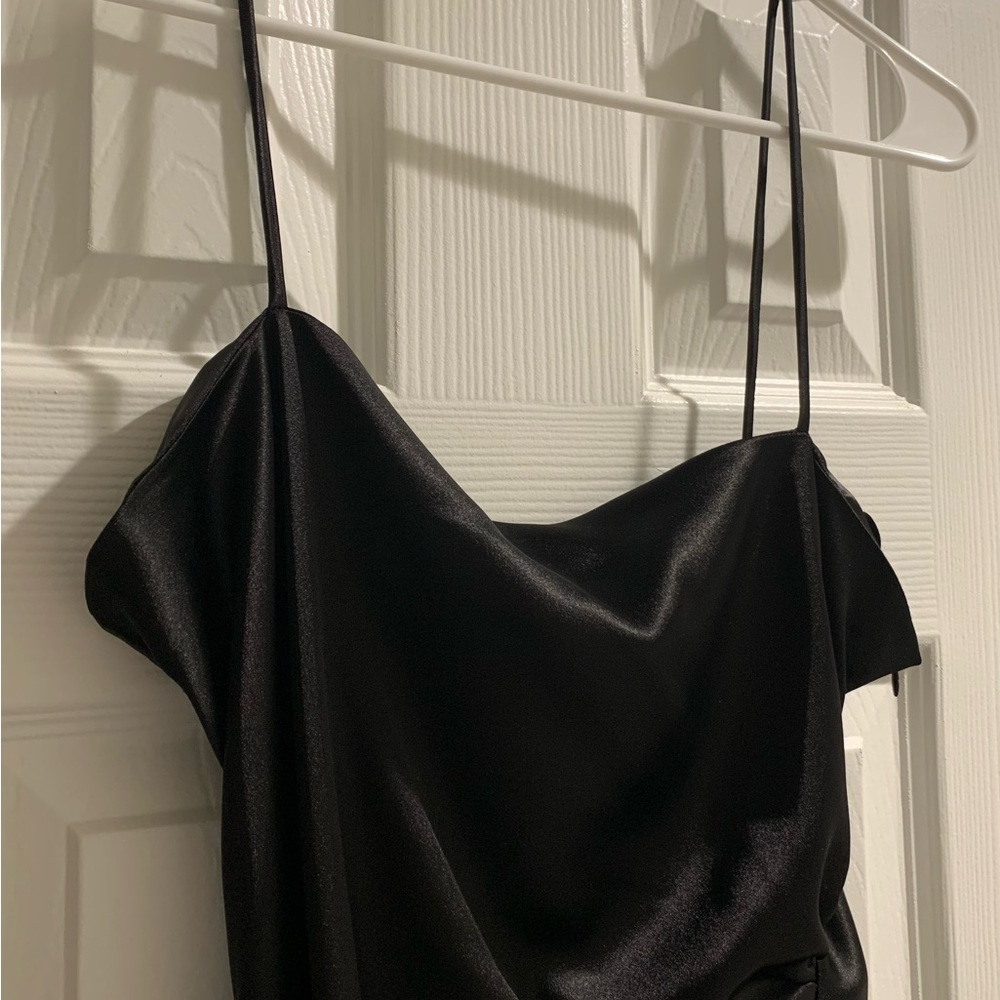 Elegant Black Satin Dress